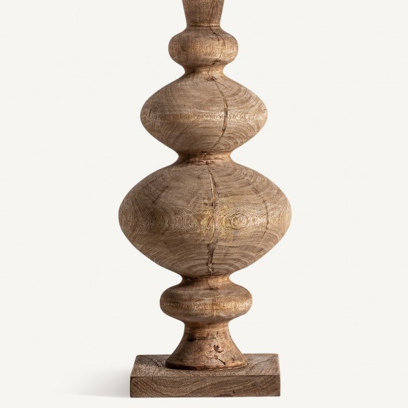 OVALIA Living Room Lamp made of Mango Wood and Cotton