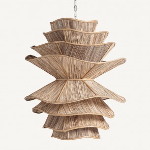 Lustre PALMIRA en bois de cocotier