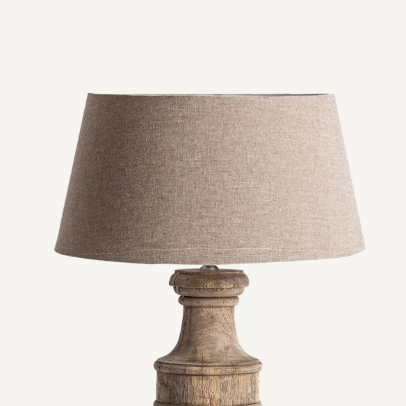 OBUNA Living Room Lamp in Mango Wood and Cotton