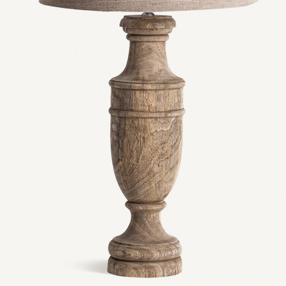 OBUNA Living Room Lamp in Mango Wood and Cotton