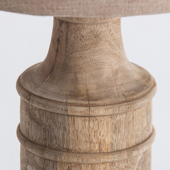 OBUNA Living Room Lamp in Mango Wood and Cotton