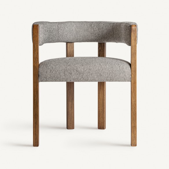 Chaise WEXLEY en bois de frêne et tissu gris noir