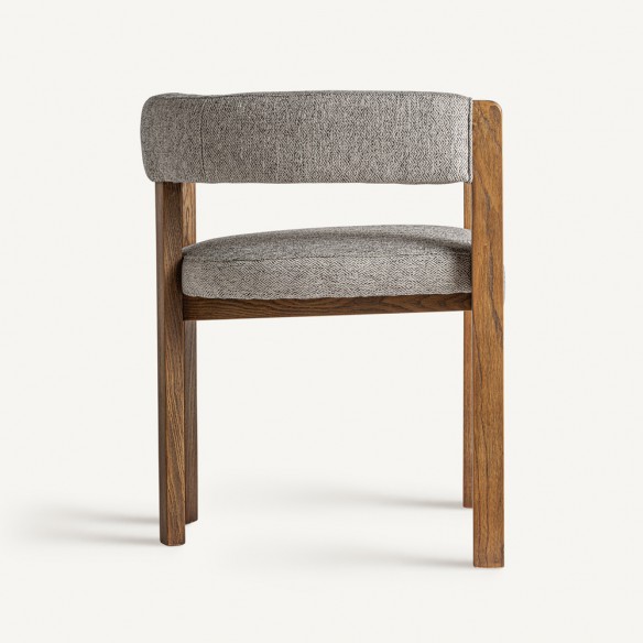 Chaise WEXLEY en bois de frêne et tissu gris noir