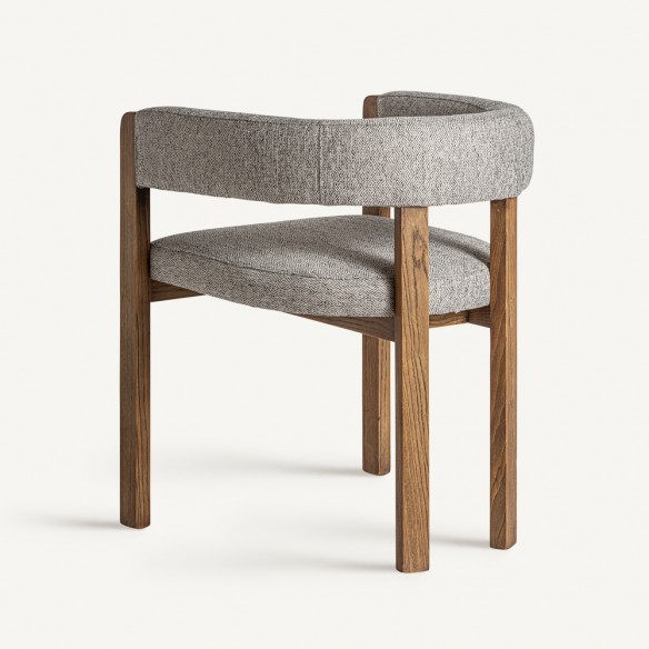 Chaise WEXLEY en bois de frêne et tissu gris noir