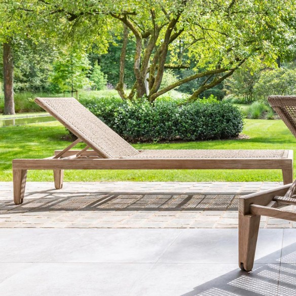Bain de soleil LILLY en teck recyclé gris naturel