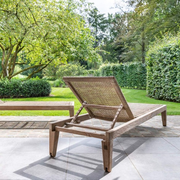 Bain de soleil LILLY en teck recyclé gris naturel