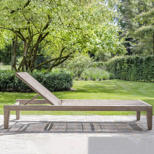 Bain de soleil LILLY en teck recyclé gris naturel