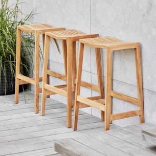 Tabouret haut FLIP en teck