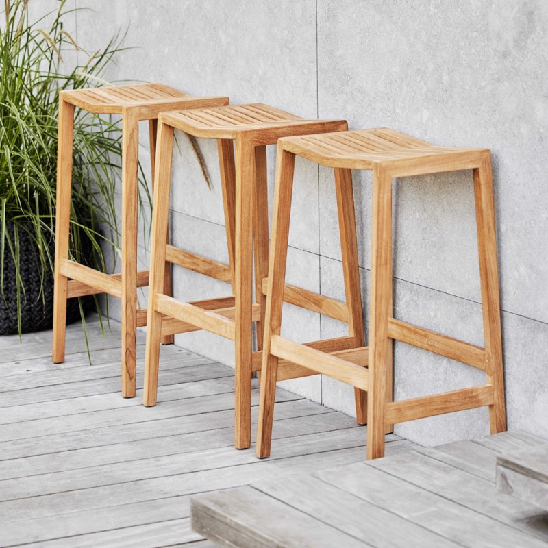 Tabouret haut FLIP en teck