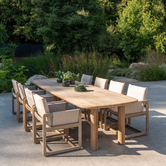 COLIN Outdoor Dining Table in Natural Reclaimed Teak W350 H75cm
