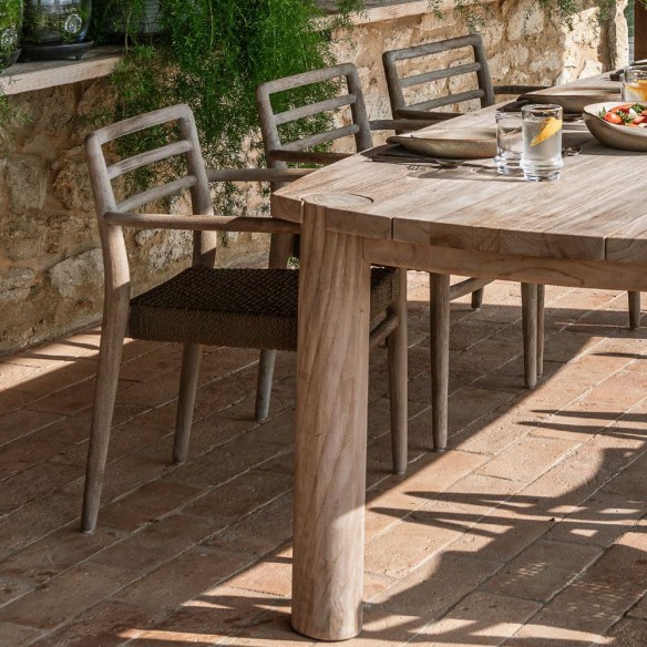 MILA Outdoor Dining Table in Natural Reclaimed Teak W250
