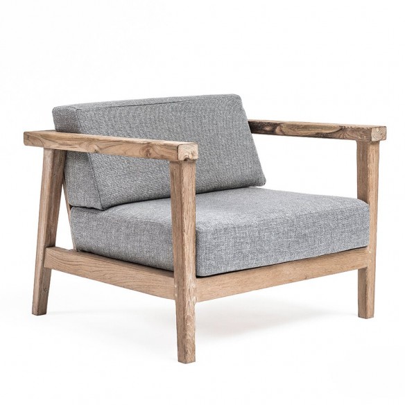 Fauteuil de jardin LAUSANNE en teck recyclé gris naturel
