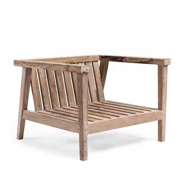 Fauteuil de jardin LAUSANNE en teck recyclé gris naturel