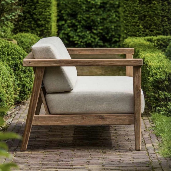 Fauteuil de jardin LAUSANNE en teck recyclé gris naturel