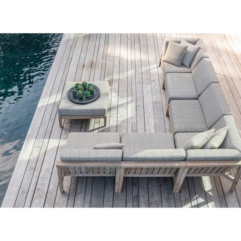 LAUSANNE Garden Lounge Set 6 Seater in Natural Reclaimed Teak