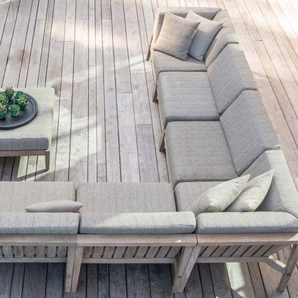 LAUSANNE Garden Lounge Set 6 Seater in Natural Reclaimed Teak
