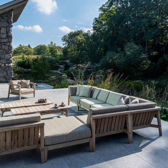 LAUSANNE Garden Lounge Set 8 Seater in Natural Reclaimed Teak