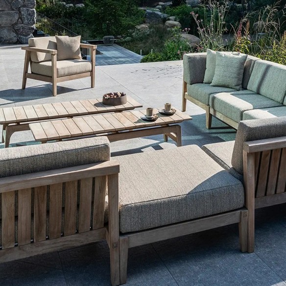 LAUSANNE Garden Lounge Set 8 Seater in Natural Reclaimed Teak