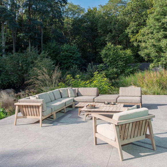 LAUSANNE Garden Lounge Set 8 Seater in Natural Reclaimed Teak