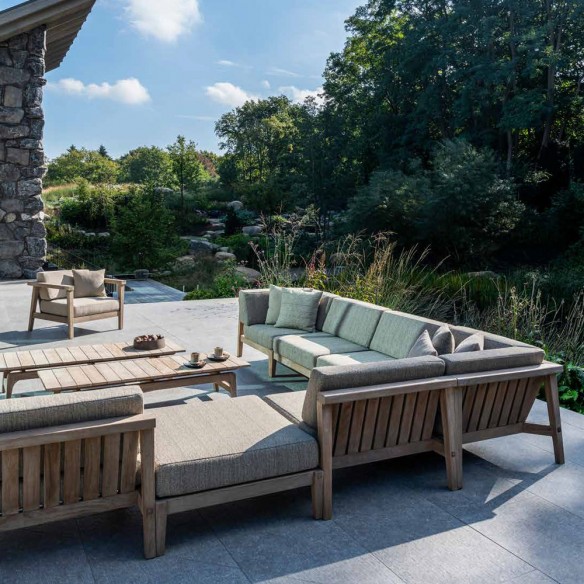LAUSANNE Garden Lounge Set 8 Seater in Natural Reclaimed Teak