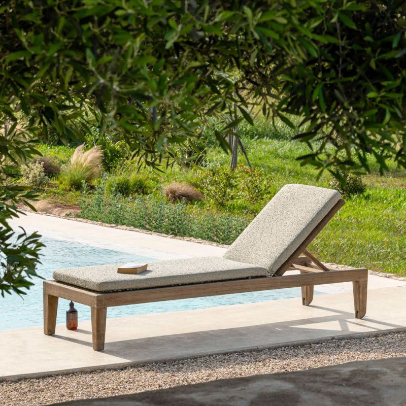 Bain de soleil LILLY en teck recyclé gris naturel