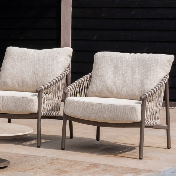 ASTORIA Lounge Set 5 Seater Aluminium Taupe with Ceramic Coffee Table