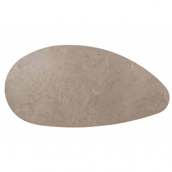 Ensemble Table de jardin ARIA en aluminium taupe et céramique L240 et 6 chaises MISTRAL taupe coussin beige