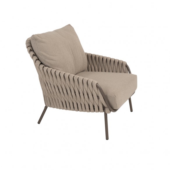 MISTRAL Lounge Set 5 Seater in Taupe Aluminium with a Pair of Ceramic Coffee Tables