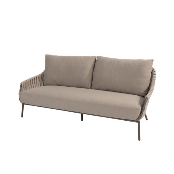 MISTRAL Lounge Set 5 Seater in Taupe Aluminium with a Pair of Ceramic Coffee Tables