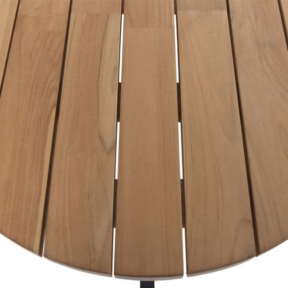 Ensemble Table de jardin ovale PETRA en teck L240 avec 6 chaises PALOMA taupe coussin beige crème