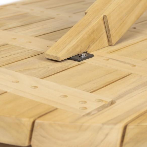 Ensemble Table de jardin ovale PETRA en teck L240 avec 6 chaises PALOMA taupe coussin beige crème