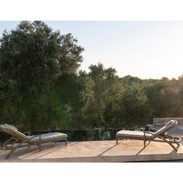 Bain de soleil FRESCO en teck recyclé gris naturel
