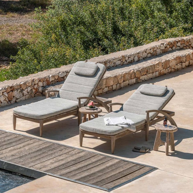 FRESCO Sun Lounger in Natural Reclaimed Teak