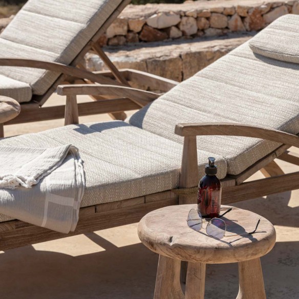 Bain de soleil FRESCO en teck recyclé gris naturel