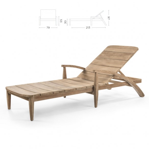 FRESCO Sun Lounger in Natural Reclaimed Teak