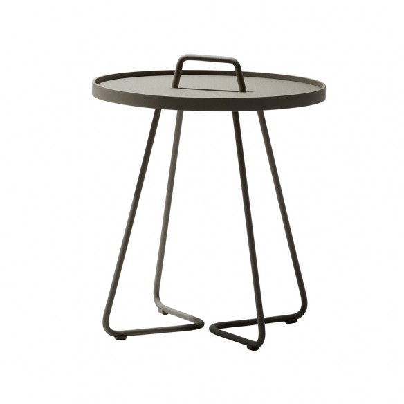Table d’appoint ON THE MOVE H54cm en aluminium taupe