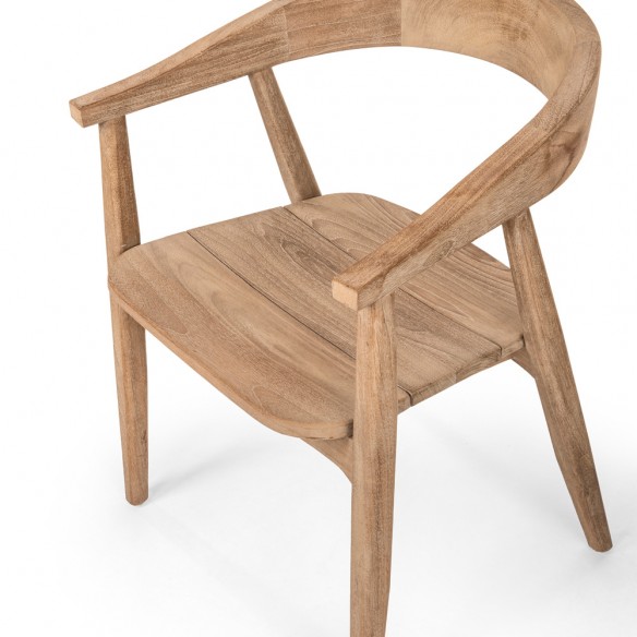 Chaise de jardin FRESCO en teck recyclé avec coussin d’assise