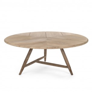 FRESCO Round Outdoor Dining Table in Natural Reclaimed Teak D170 H69cm 2